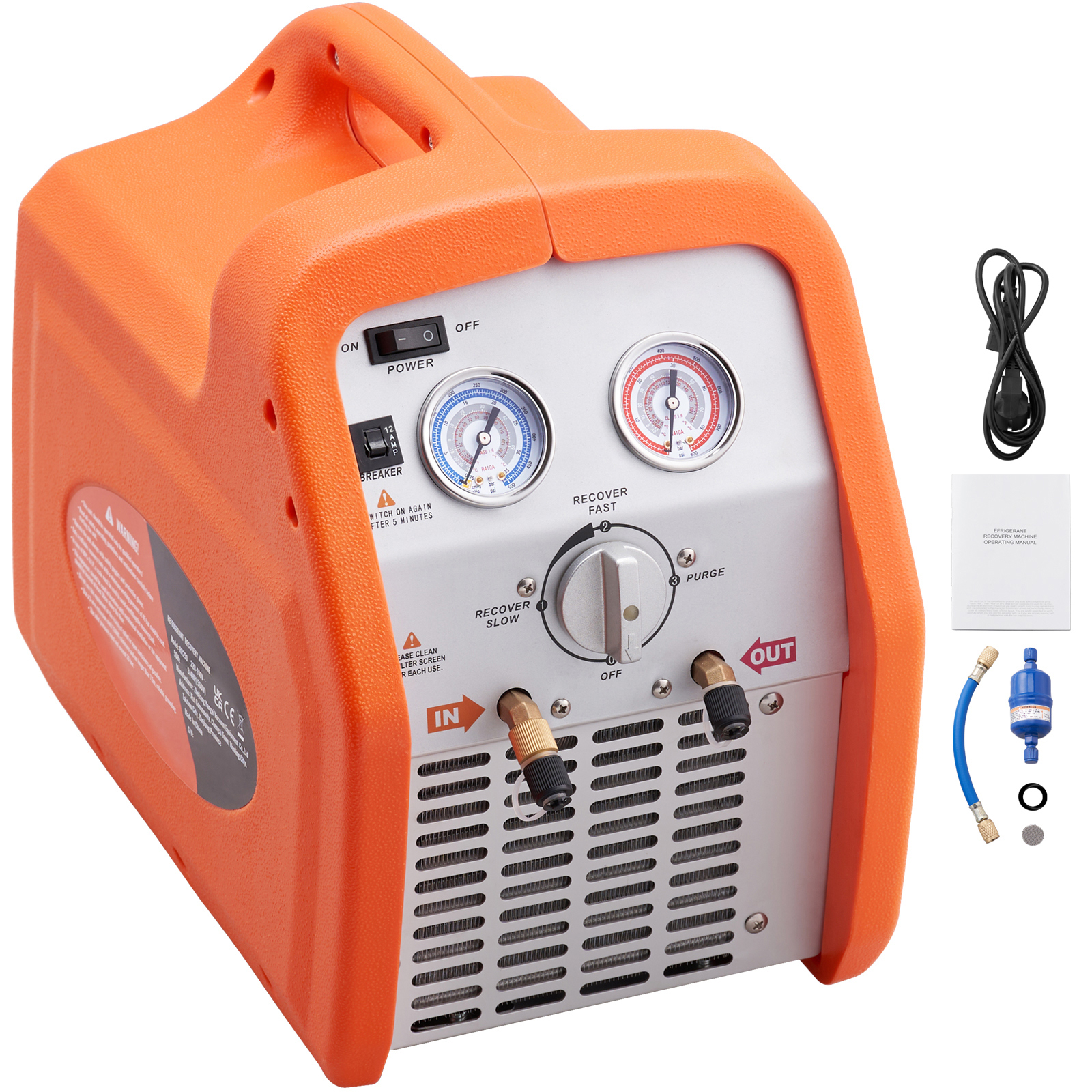 Coolant Flush Machine - 3/4 1HP Refrigerant Recovery Machine Portable