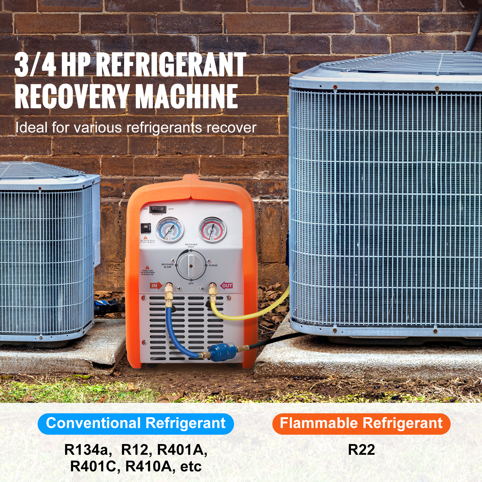 3/4 1HP Refrigerant Recovery M - Coolant Flush Machine ulasan dan harga