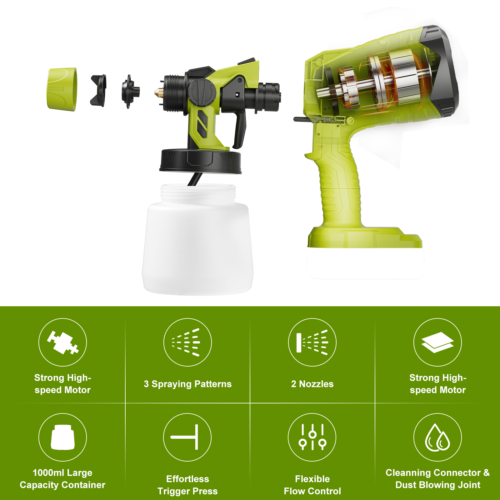 1000ML Cordless Electric Spray - Heat Gun Paint Strip ulasan dan harga